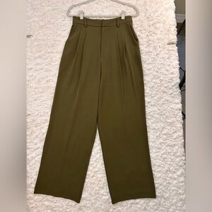 WAYF Olive Green women’s Dress Pants with Hook and button Closure
